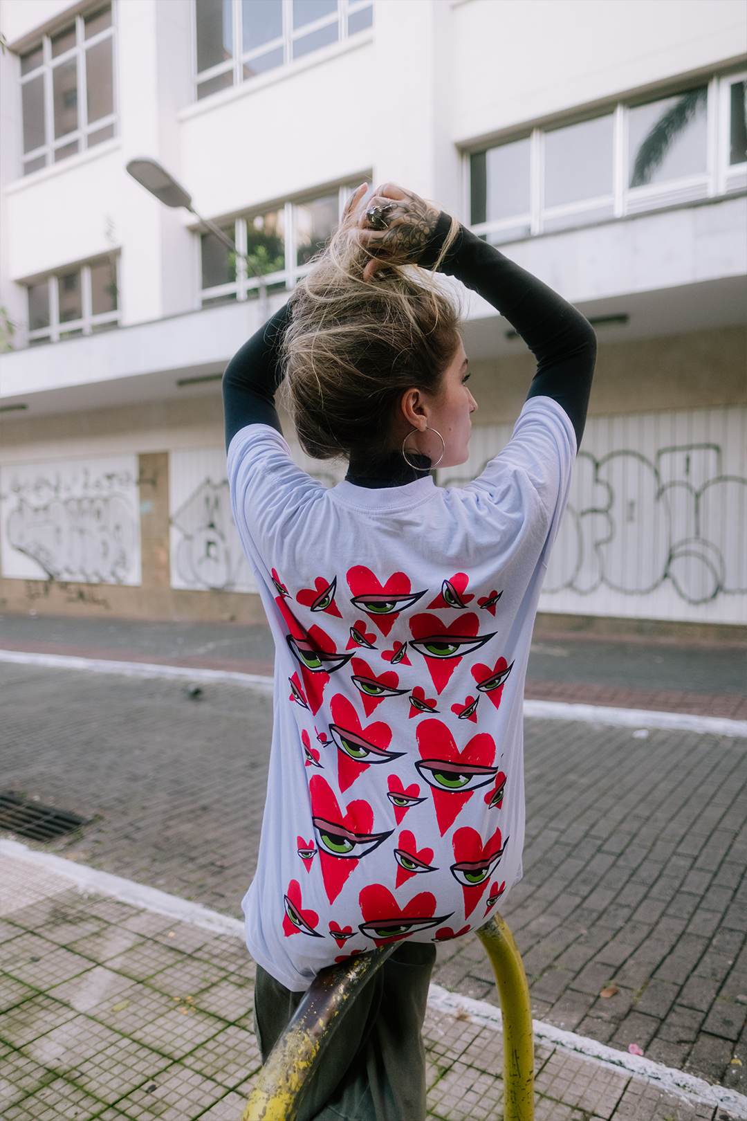 Oversized SONHOS Corações [branca]