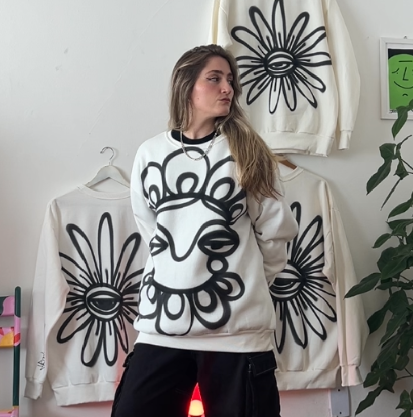 Moletom Flor Off White