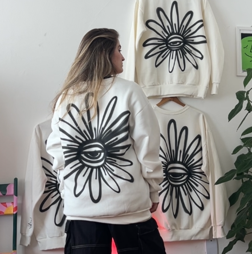Moletom Flor Off White