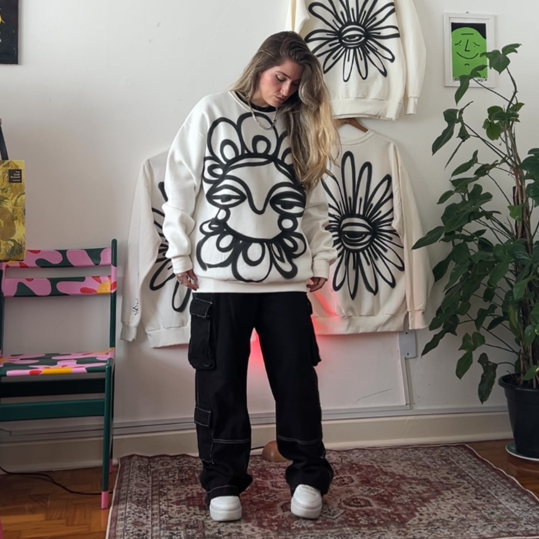 Moletom Flor Off White