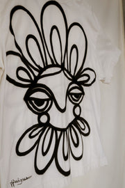 Camiseta Spray "Olhar Floral" — Peça Única Oversized G